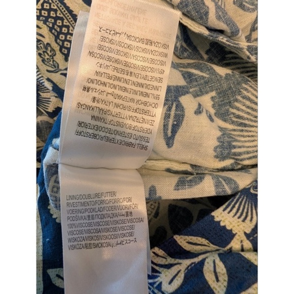 Farm Rio Blue Pineapple Floral Button Front Smocked Back Romper Small SN 300714 - Picture 14 of 14